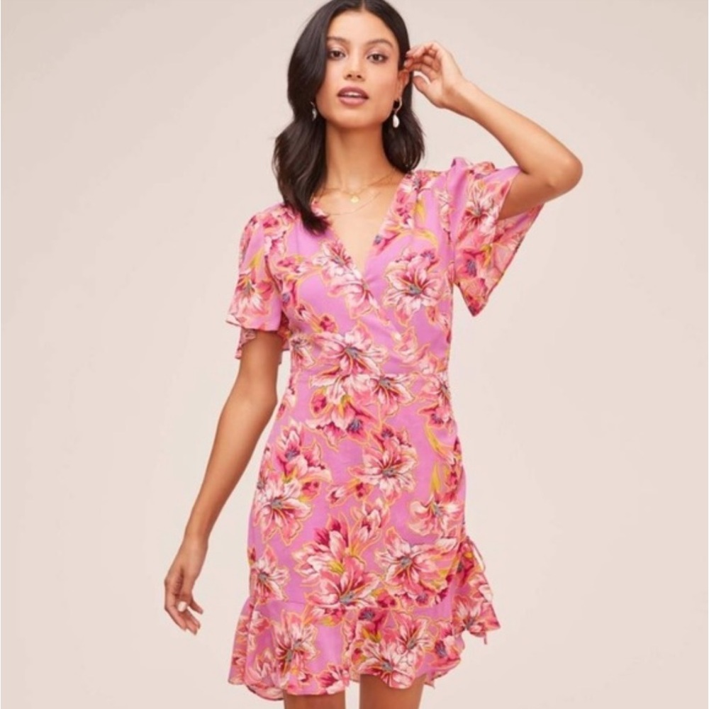 ASTR Elizabeth floral mini dress- wedding guest dress